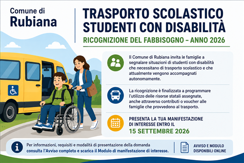Trasporto scolastico studenti con disabilità â€“ Ricognizione del fabbisogno anno 2026